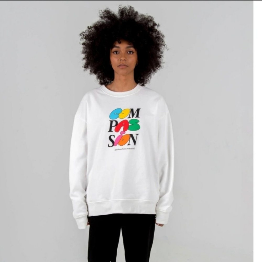 The Mayfair Group Vintage Crewneck Compassion Sweater ONE SIZE